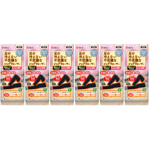 【6個セット】足の冷えない不思議なレッグウォーマー 超ロングもこもこ厚手 ブラック 1足(4901548604308-6)