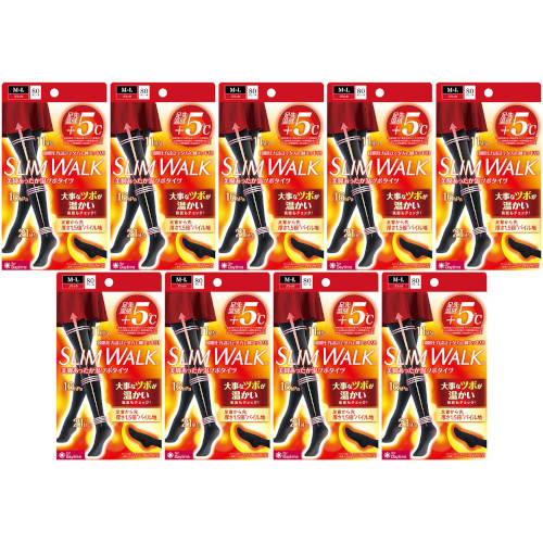 【9個セット】スリムウォーク 美脚あったか温ツボタイツ ML 1枚(4902522681797-9)