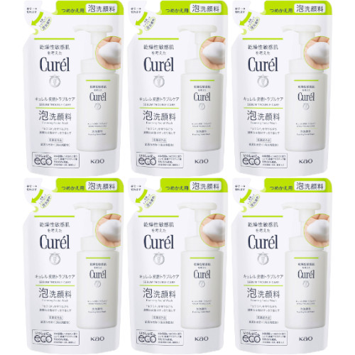 【6個セット】キュレル 皮脂トラブルケア 泡洗顔料 つめかえ用 130ml【メール便】(4901301289865-6)