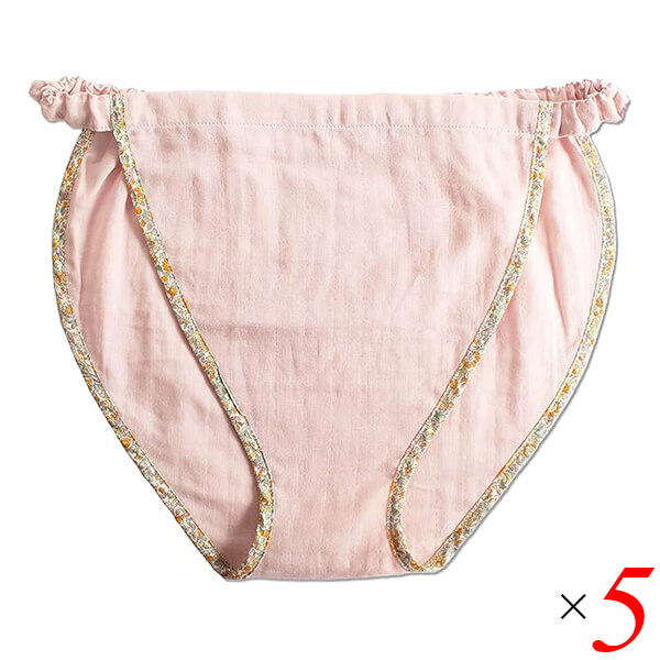 【BIGお買い物ラリー！ポイント最大+11%】フンディーフンディー オーガニックコットン ダブルガーゼ ピンク 5個セット ふんどし 褌 女性用