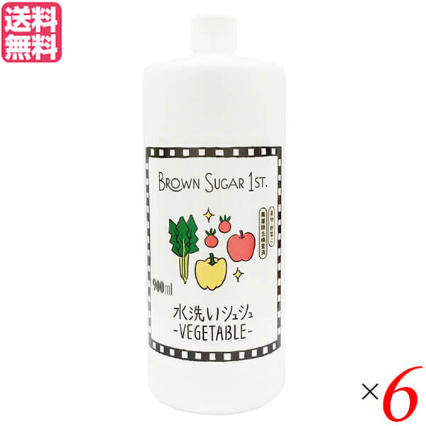 電解水 次亜塩素酸 エコ洗剤 ブラウンシュガーファースト 水洗いシュシュ -VEGETABLE-(詰め替え用 900ml) 6個セット 送料無料