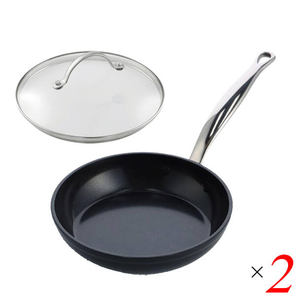 フライパン IH フッ素不使用 グリーンパン バルセロナプロ フライパンガラス蓋セット24cm 2個セット ゼンケン 送料無料の通販は 33,280円