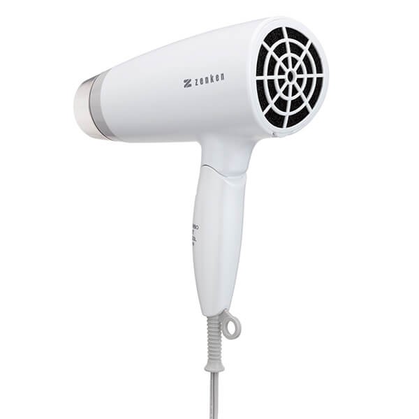 ゼンケン 電磁波低減 ヘアケアドライヤー ホワイト [ZD-750W] 遠赤外線仕様 低温風 マイナスイオン 高風量ノズル 掃除用ブラシ付属 1年保証 ZENKEN