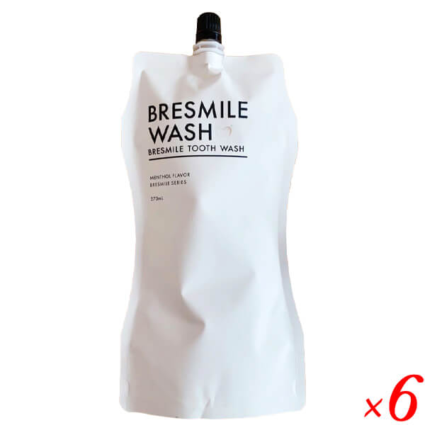 【ポイント最大+5%!】お買い物ラリー!ブレスマイルウォッシュ 270ml 6袋セット 医薬部外品 マウスウォッシュ 薬用 口臭