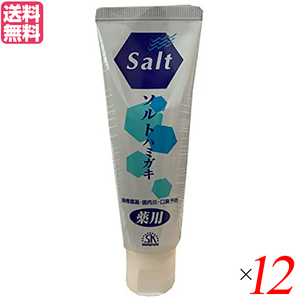 歯磨き ハミガキ エスケー ヱスケー石鹸 薬用ソルトハミガキ 140g 12本セット 医薬部外品 送料無料の通販は