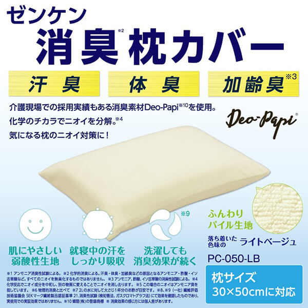 【当店最大16%+日曜5%】〜6/15(月)9:59！枕 枕カバー 消臭 ゼンケン 消臭枕カバー PC-050-LB 4個セット 送料無料_2