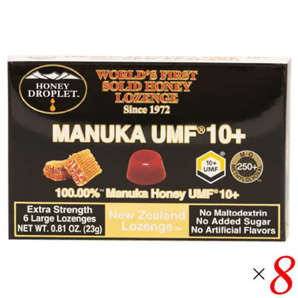 マヌカハニー キャンディ のど飴 ハニードロップレット マヌカハニーUMF10+(のど飴)23g/6粒 8個セット ハニージャパン 送料無料の通販は