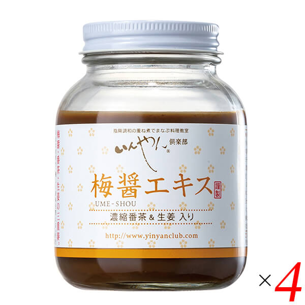 【当店最大16%+日曜5%】〜6/15(月)9:59！梅梅醤エキス 濃縮番茶＆生姜入り 250g 4個セット いんやん倶楽部