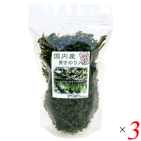 海苔 つまみ海苔 おつまみ 国内産青さのり入り つまみのり 18g 3個セット 加用物産