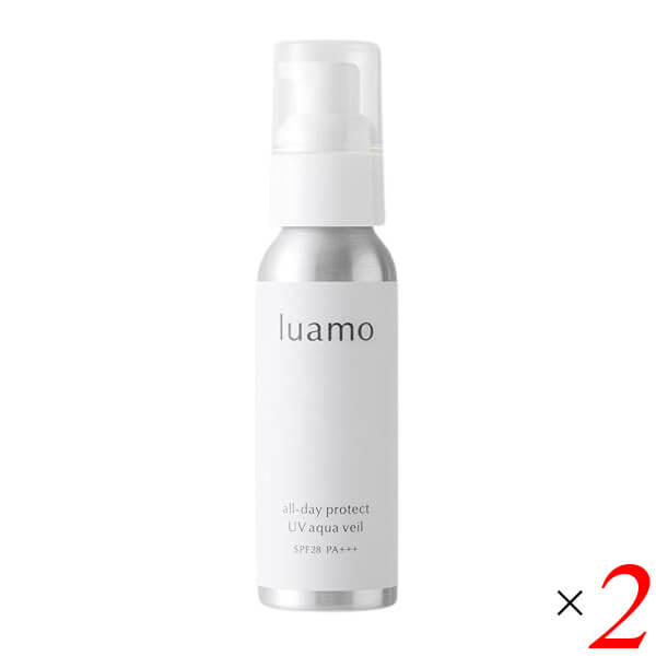 【尖んがり最高限度+11%！】6周年！luamo ルアモ オールデイ 守る UVアクアヴェール 50g 2個仕かける UV御乳 自然的 ブルーライトカット
