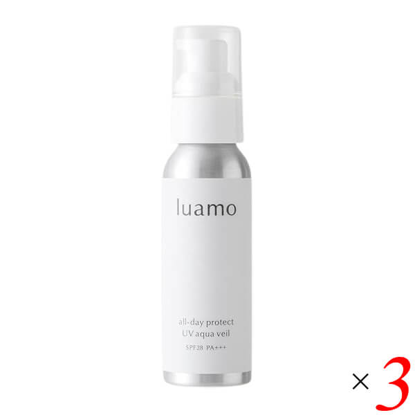 【尖んがり最高限度+11%！】6周年！luamo ルアモ オールデイ 守る UVアクアヴェール 50g 3個仕かける UV御乳 自然的 ブルーライトカット