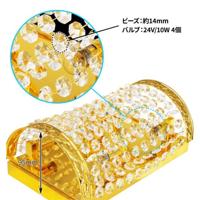 ●トラック用 壁掛 シャンデリア 丸型 クイーンビーズ 24V12W 幅135mm×高240mm×奥行95mm 594557_2