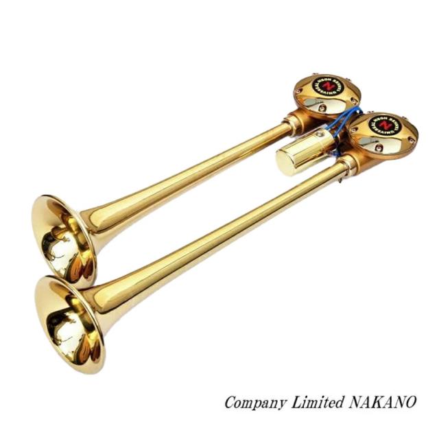 ●バトルロングヤンキーホーン 真鍮 24V　BＬ472 日建製　エアーホーン　中音（ヤンキホーンとビックホーンの両方を兼ね備えた音色）