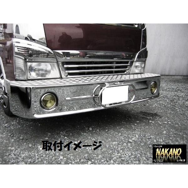 ●トラック用 ナンバー枠 小判型 中型用 丸パイプ19Φ 鏡面ステンレス レトロ車に_5