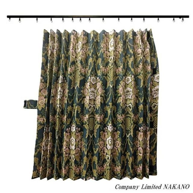 ●緊急放出 軽トラ用 サイドカーテン（リヤ共用）＆曲がるカーテンレール600ｍｍセット HANAKAGO調 グリーン