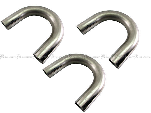 BRIGHTZ 60.5Φ 180度 ステンレス 曲げパイプ 1.2mm厚 3PC CUR−PIPE−001−3PC