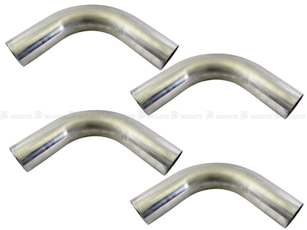 BRIGHTZ 70Φ 90度 ステンレス 曲げパイプ 1.5mm厚 4PC CUR−PIPE−027−4PC