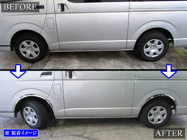 ハイエースフェンダートリム Amazon | BRIGHTZ ハイエース 200 超鏡面ステンレスメッキ