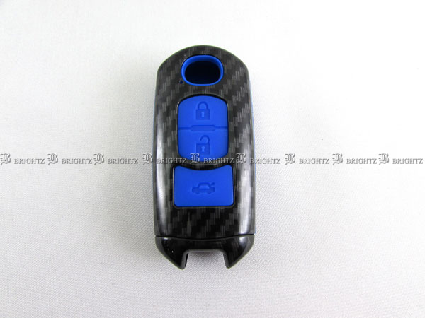 BRIGHTZ MAZDA6セダン GJ カーボン調スマートキーケース 青 KEY−CASE