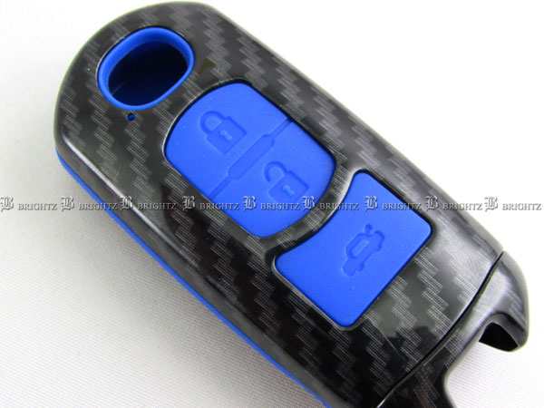 BRIGHTZ MAZDA6セダン GJ カーボン調スマートキーケース 青 KEY−CASE