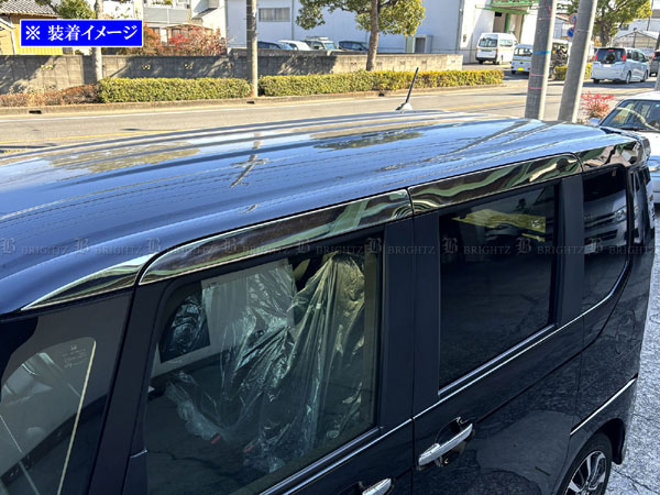 BRIGHTZ N-BOXカスタム JF5 JF6 超鏡面ステンレスメッキルーフモール 10PC ROOF−MOL−008