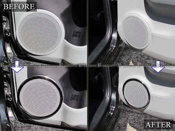 BRIGHTZ アクア NHP10 NHP10H 超鏡面ステンレスメッキドアスピーカーリング 4PC SPEAKER−031｜au PAY マーケット