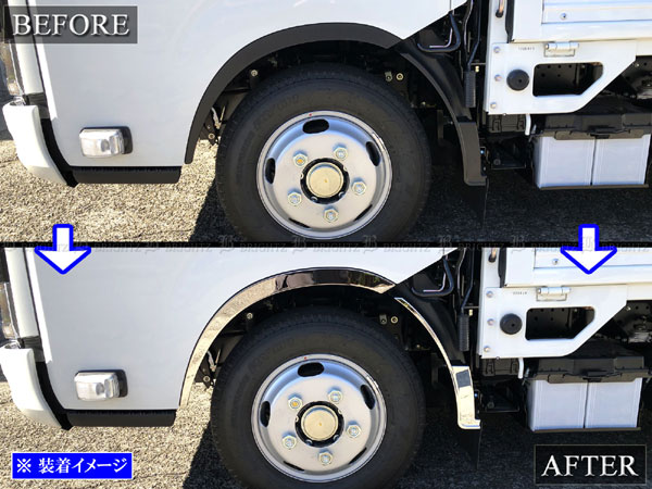 BRIGHTZ タイタン 超鏡面ステンレスメッキフェンダートリム 4PC TRUCK−M−059の通販は BRIGHTZ タイタン 超鏡面ステンレスメッキフェンダートリム 4PC TRUCK−M−059の通販は