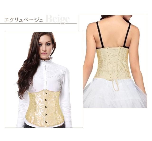 ベージュ コルセットスタイル ブライダルインナー ドレスを着る人の