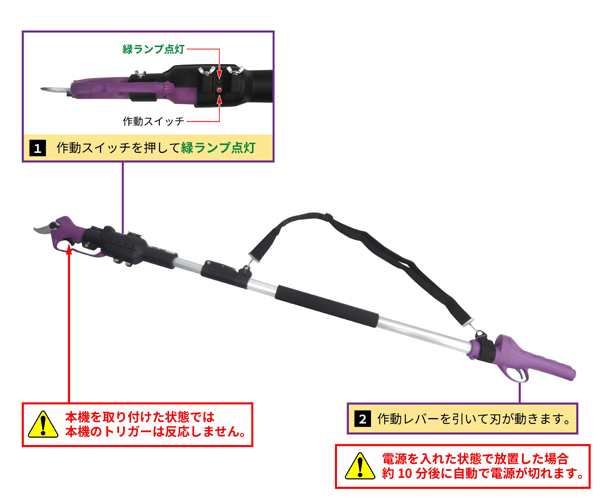 アルミス 電動剪定はさみ ASH-25M 枝切っ太郎専用延長ポール ASH-25MSE 延長ポール 高枝切り