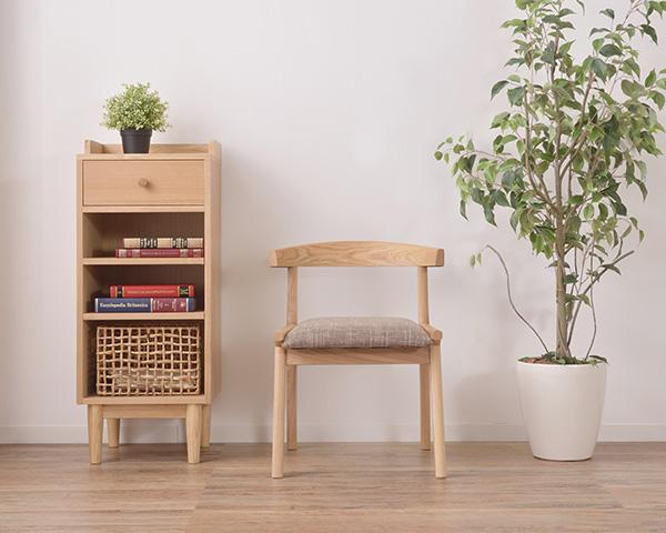 ダイニングチェア 回転チェア 天然木 タモ材 コンパクト スタッキング