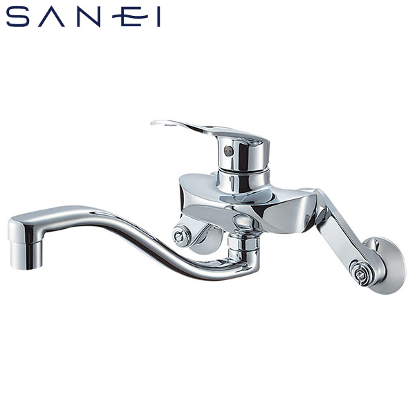 SANEI 壁付シングルレバー混合栓 一般地用 K1712EA-13 水栓金具 キッチン用 キッチン水栓 三栄水栓