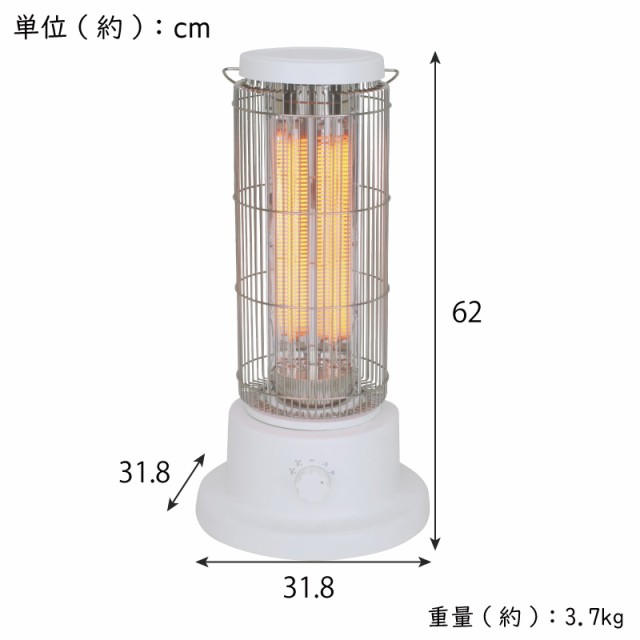 電気ストーブ 首振り クラシックカーボンヒーター おしゃれなレトロ調 ...