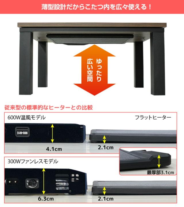 素材がイイ!! 家具調こたつ75 継脚 温風ヒーター付き 【公式通販】