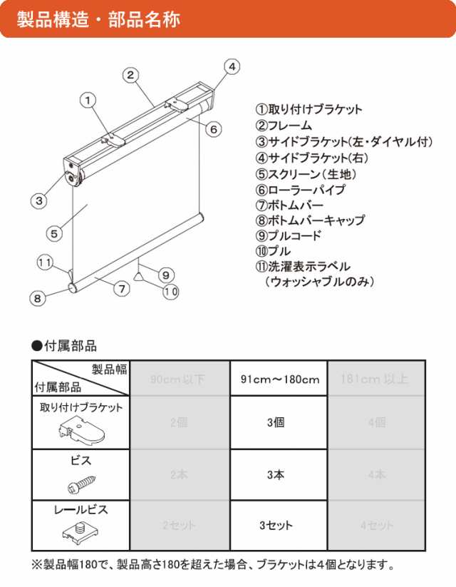 ティオリオ ロールスクリーン 遮光2級 防炎 幅180×高さ220cm【TR-3361