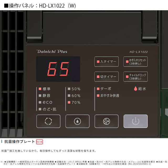 ダイニチ ハイブリッド式加湿器 HD-LX1022(W) LXシリーズ プレハブ洋室