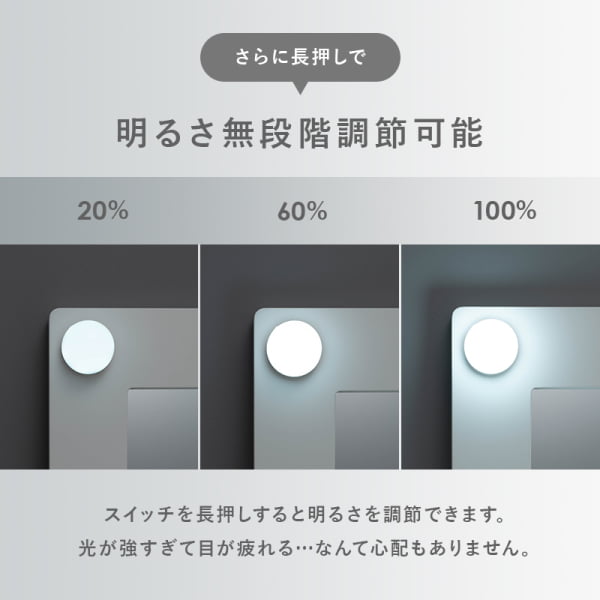 ドレッサー LEDライトとスツール付き 丸型 ミラー LED 女優ライト 暖色 自然光 寒色 シュミレーション タッチスイッチ 組立式 代引不可_8