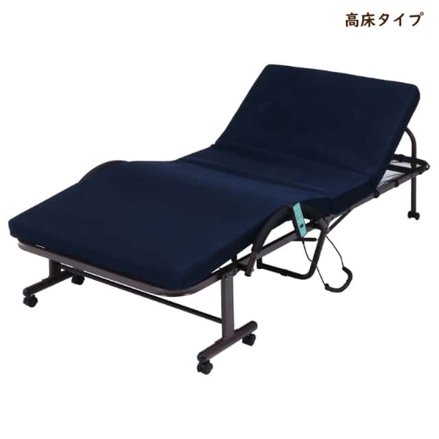 14745 折りたたみ電動ベッド リクライニングベッド 高床 マット付き 中国製 組立品 不二貿易 FU-05-5H-42 【メーカー直送/代引不可】