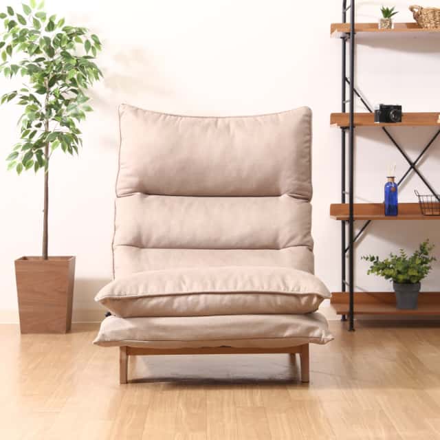 19206 ダブルクッション座椅子 1P フィット2 BE 1人用 脚付き ロー 