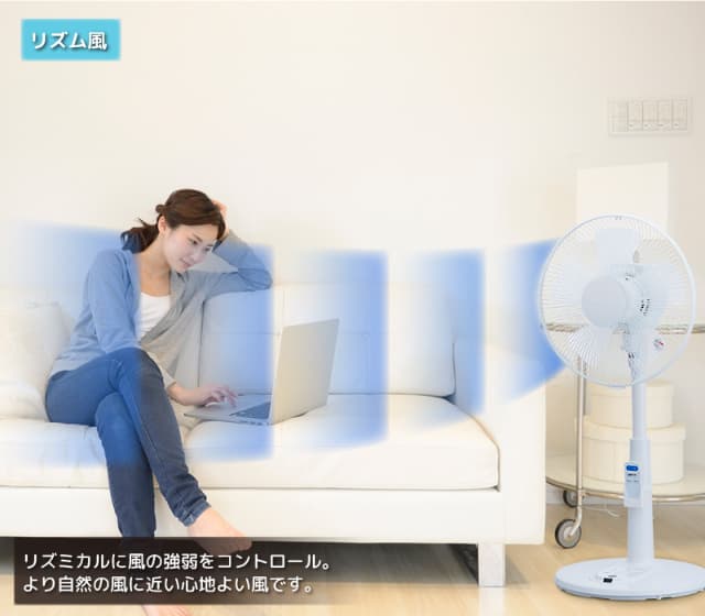 ユアサプライムス リビング扇風機 YT-3236ER(W) 5枚羽根 30cm羽根 リモコン付き 切りタイマー リズム風 おやすみ風 ホワイト YT3236ERW YUASA_3