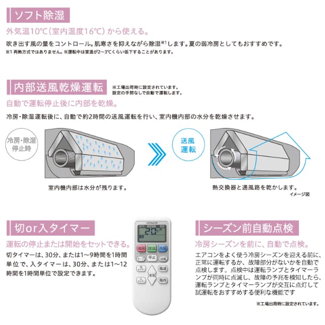 日立 HITACHI ルームエアコン RAS-AJ2225S(W) 白くまくん AJシリーズ 主に 6畳用 2.2kw 標準取り付け工事費込み スターホワイト 単相100V RASAJ2225SW_2