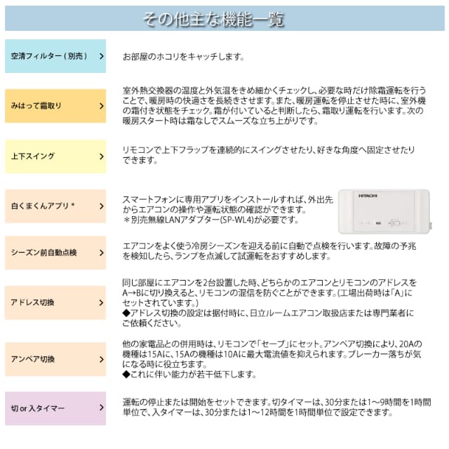 日立 HITACHI ルームエアコン RAS-AJ2225S(W) 白くまくん AJシリーズ 主に 6畳用 2.2kw 標準取り付け工事費込み スターホワイト 単相100V RASAJ2225SW_3