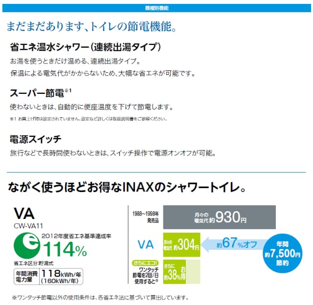 LIXIL シャワートイレ VAシリーズ CW-VA11 BW1(ピュアホワイト) BKG(ノーブルブラック) GYG(ノーブルグレー) リクシル INAX イナックス 温水洗浄便座 抗菌加工 ビデ専用ノズル 脱臭機能付き 瞬間式 暖房便座 リモコン付き おまかせ節電