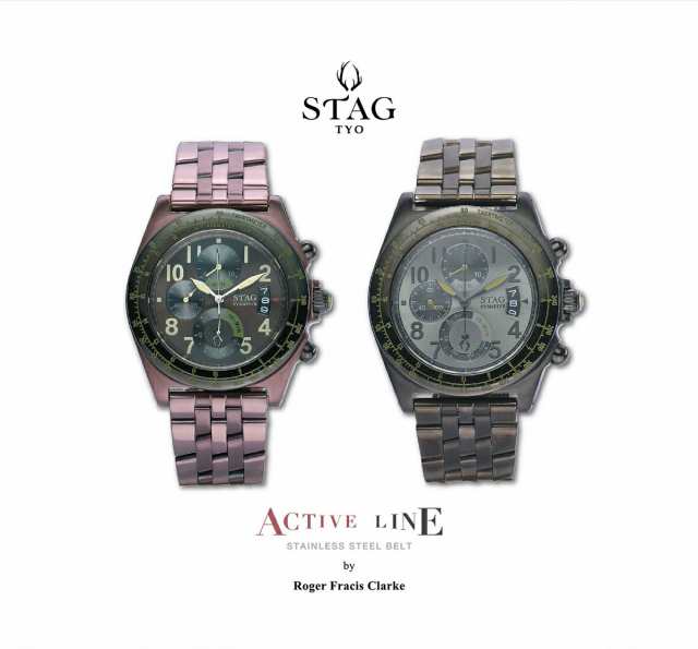 【美品】STAG　スタッグ　Active Line　クロノグラフ　クオーツ