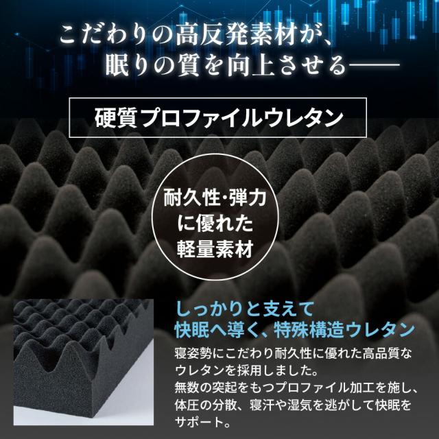 極厚 高反発 マットレス ダブル 体圧分散 RISE Zero Gravity SLEEP MAGIC 12.5 ウレタン 硬め 点で支える 三つ折り 140×195×12.5cm_6