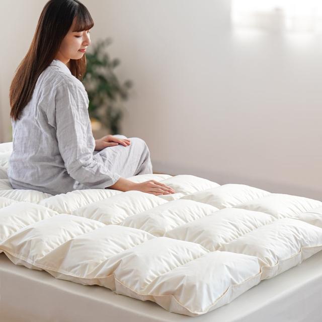 羽毛 敷きパッド シングル 高級 リサイクルダウン 1.2kg 日本製 100×200 当社限定 ダウンパッド ダウン 敷きパッド ボリューム_6