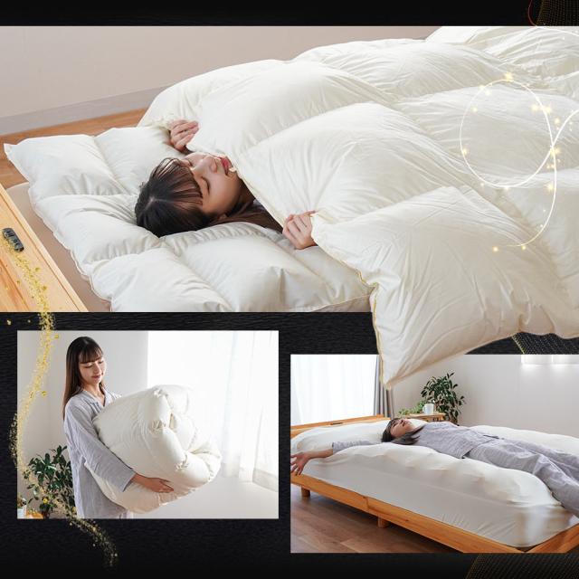 羽毛 敷きパッド シングル 高級 リサイクルダウン 1.2kg 日本製 100×200 当社限定 ダウンパッド ダウン 敷きパッド ボリューム_15