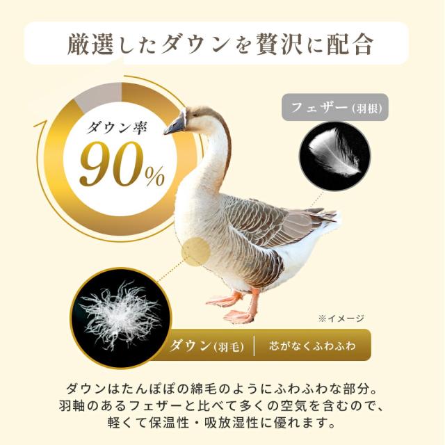 新品未使用　nishikawa 西川　ハンガリー　グースダウン90%　シングル 西川 羽毛布団 グース シングル 布団カバー付 ホワイトグース