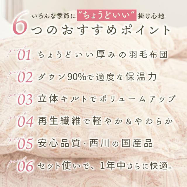 西川 羽毛 合掛け 布団 シングル ホワイトダウン90％ 日本製 0.7kg 春 秋 ホワイトダック ダウン 150×210 オールシーズン 当社限定_2