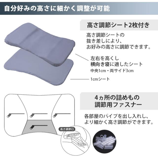 西川 まくら ドクタースリープ 整形外科医推奨 枕 63×43cm スタンダードモデル 洗える 高さ調整OK パイプ nishikawa_4