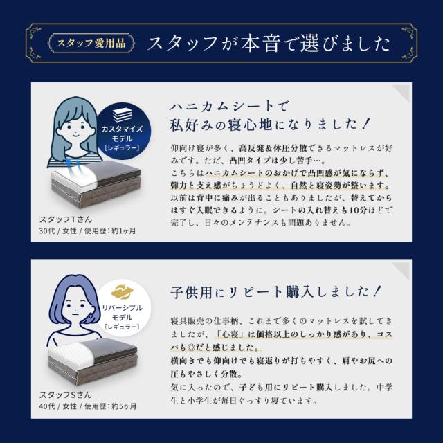 【クーポンで10％引き中】マットレス 高反発 ダブル 三つ折り 日本製 心寝 リバーシブル ハード 170N 240N 敷布団 8cm 硬め プロファイル メッシュ 通気性 自社製造 【haru】_3